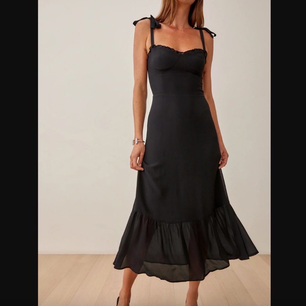 Reformation Nikita Midi Dress Black